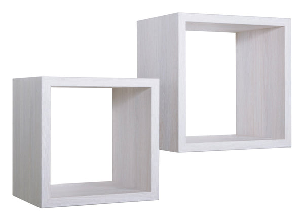sconto Lot de 2 étagères cubiques murales carrées en panneaux de fibres de bois Q-Bis Maxi Imperial Oak