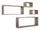 Ensemble de 3 étagères cubiques murales carrées et rectangulaires en panneaux de fibres de bois Merlin Moka Oak