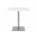 Tavolo alto Quadrato 70x70x75 cm piano bianco e base cromo
