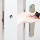 Maniglie Perth per Porta da Interno con Placca 43 x 250 mm Alluminio e Zama Nickel Satinato Emuca