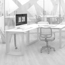 Colonna Passacavi per Scrivania Ufficio 78 cm in Plastica Emuca Grigia