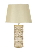 Lampada da Tavolo Glam Gold 30x47,5x30 cm in Ceramica Bianco/Oro