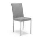 Set 2 sedie Imbottite 42x54x93 cm in Tessuto Ranger   Licya Light Grey / Gambe Silver