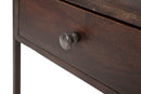 Comodino Burn 45x30x66 cm in Legno di Acacia e in Ferro Marrone