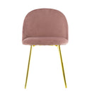 Set 4 Sedie 50x45x80 cm in Tessuto Vellutato Piedi Oro Rosa antico