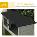 Conigliera Rialzata da Esterni con Tetto Apribile e Vassoio Estraibile 84x43x70 cm in Legno Grigio