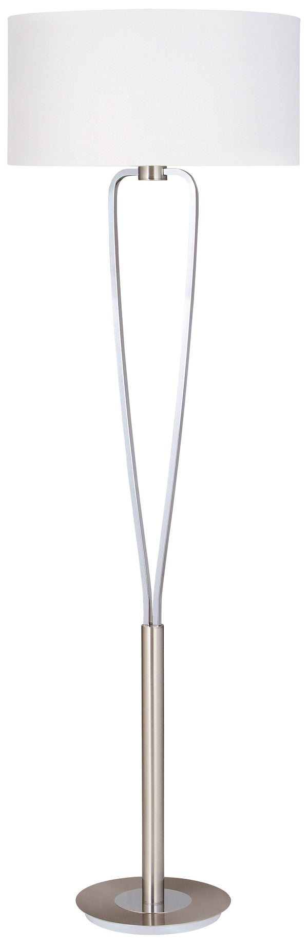 sconto Lampadaire d'intérieur E27 en métal nickel mat