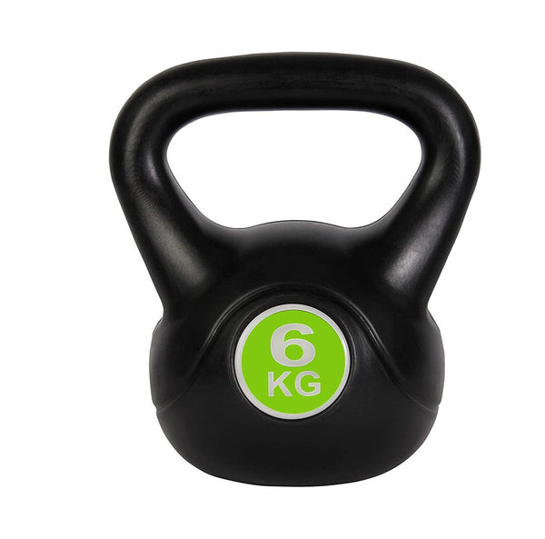 prezzo Kettlebell Fitness 6 Kg en PVC avec Manche Sable et Noir