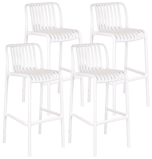Lot de 4 Tabourets 42x101 cm en Polypropylène Blanc sconto