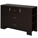 Credenza 2 Ante 3 Cassetti 3 Ripiani 120x38x84 cm in Legno  Marrone Scuro