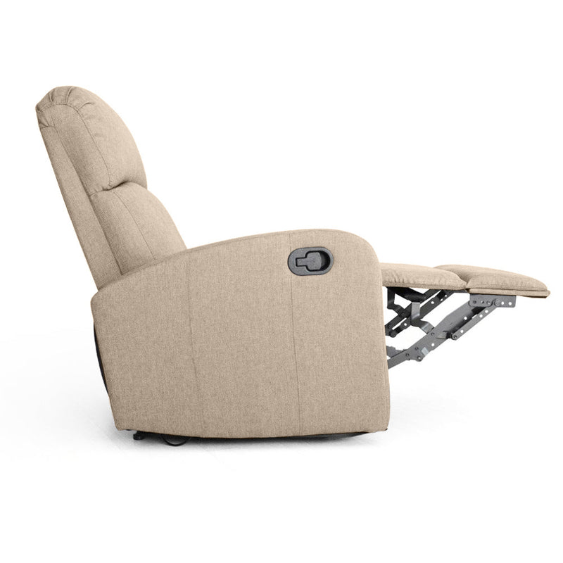 Poltrona Relax Reclinabile Manuale 75x65x101 cm in Tessuto Beige
