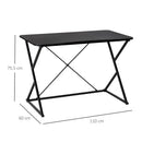 Scrivania da Ufficio Compatta 100x60x75,5 cm in Metallo e MDF Nera