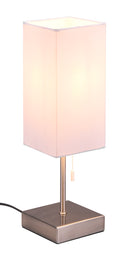 Lampada da Tavolo da Interno Attacco E14 in Metallo Nichel Satinato 