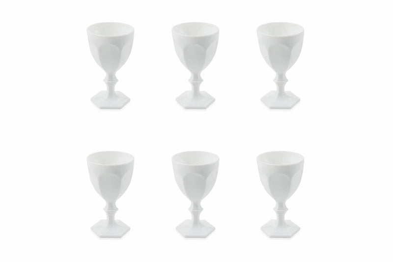 Confezione 6 Calici Vino in Vetro 170ml Villa d'Este Home Tivoli Wonderland Bianco