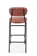 Sgabello Bar Debbie Arancio Sc Vintage Imbottito in Similpelle