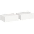 Set di 2 Comodini Sospesi Moderni 40x30x15 cm con Cassetto in Legno Bianco      