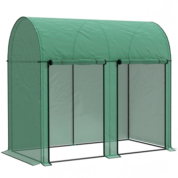 Serra da Giardino 200x100x178 cm 2 Porte Avvolgibili Copertura in PE 140g/m² Anti-UV Verde online