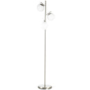 Piantana da Interno 3x E27 Ø27x159 cm 3 Punti Luce in Acciaio e Vetro Argento