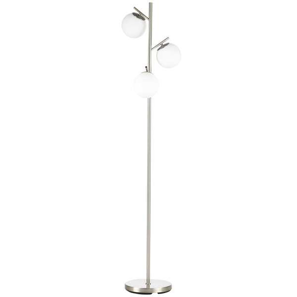 sconto Piantana da Interno 3x E27 Ø27x159 cm 3 Punti Luce in Acciaio e Vetro Argento
