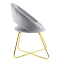 Set 2 Sedie Vintage 58x64x83 cm in Tessuto Effetto Velluto Greta Grigio