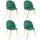 Lot de 4 Chaises 50x45x80 cm en Tissu Velours Pieds Vert Or