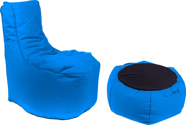 sconto Pouf Fauteuil et Table Basse Acrylique Pomodone Bleu Roi