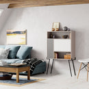 Mobile 1 Anta 3 Ripiani 85,5x29,5x135 cm in MDF Tatti Bianco e Antracite