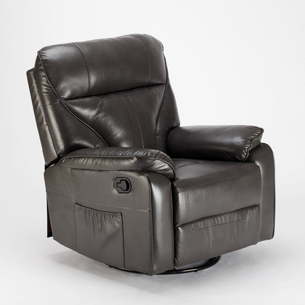 prezzo Fauteuil Relax Inclinable Manuel 90x74x130 cm en Simili Cuir Gris Foncé