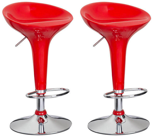 online Set 2 Sgabelli con Alzata a Gas e Seduta Girevole in ABS Boston Rosso Lucido