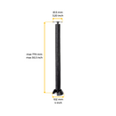 Colonna Passacavi in Tecnoplastica Emuca Hexa Nero