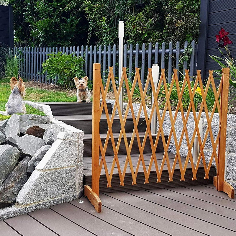 Recinzione Recinto Cani Legno Cancello Divisorio Regolabile 117cm Pieghevole