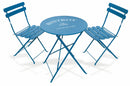 Set da Giardino Pieghevole in Ferro con Tavolo e 2 Sedie Soriani Bistrot Blu