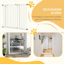 Cancellino per Cani Regolabile 74-100x77 cm con Chiusura Automatica in Acciaio e Plastica Nero      