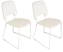 Set 2 Sedie 47,5x45,5xH89 cm in Similpelle e Metallo Guapa Bianco