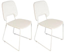 Set 2 Sedie 47,5x45,5xH89 cm in Similpelle e Metallo Guapa Bianco
