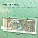 Serra a Tunnel per Orto 3x3x2 m con Porte Avvolgibili e Finestre in Acciaio e PE Anti UV Verde      