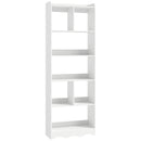 Libreria Moderna a 6 Ripiani 60x23,6x170 cm con Divisori in Pannello Truciolare Bianco      