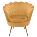 Poltrona da Salotto in Velluto Ventaglio Ocra
