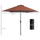 Ombrellone da Giardino Inclinabile Ø260x235 cm in Metallo e Poliestere Nero e Caffè  
