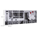 Stampa su Tela con Bambina 80x40 cm 5 Pezzi in Legno di Pino
