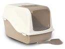 Toilette per Gatti Chiusa 57x39x38 cm con Filtro e Paletta in Polipropilene Romeo Beige