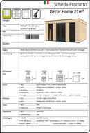 Casetta Abitabile da Giardino 4,97x4,97m Senza Pavimento con Pareti Isolanti Decor Home 21m²