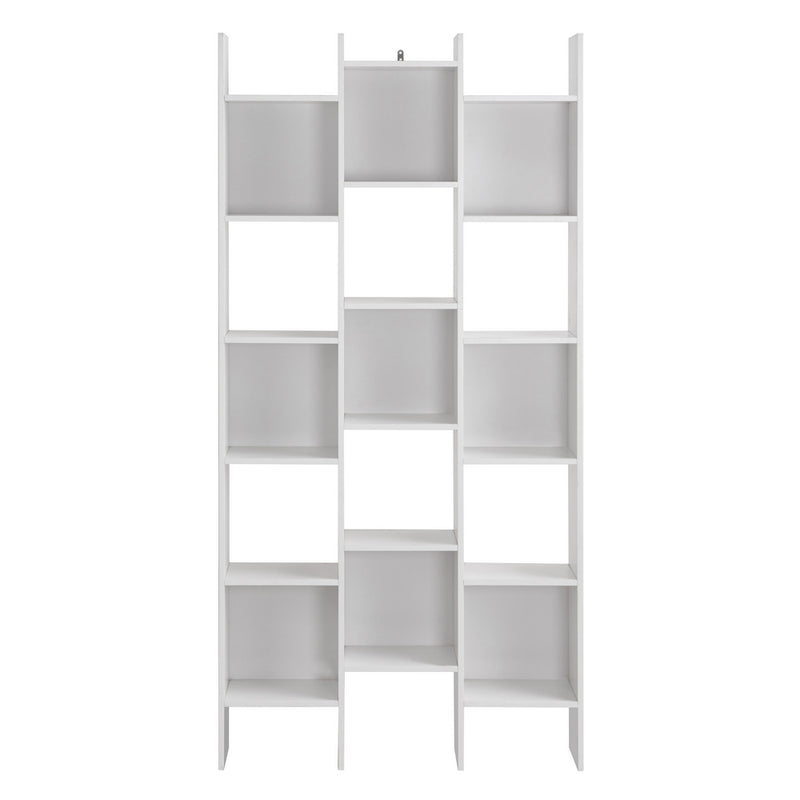Libreria 15 Ripiani 96x24,8x192 cm in Legno MDF Bianco