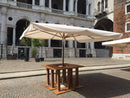 Ombrellone da Giardino 4x4 m Palo Ø60 mm in Legno Telo in Acrilico con Balza Danieli Bangkok Ecrù