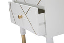 Comodino Luxy 45x40x51 cm in Legno e MDF e in Ferro Bianco e Oro