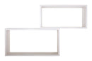 Set 2 Mensole Cubo da Parete Rettangolare in Fibra di Legno Bislungo Rovere Imperiale