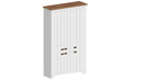 Scarpiera 6 Ante 114x42x200 cm Figo 6A Bianco Opaco/Rovere Wotan  
