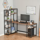 Scrivania da Ufficio 70x90x148,5 cm in Metallo e MDF Nero e Color Noce