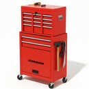 Cassetta Carrello 68x33x108 cm Portautensili con Mobiletto Staccabile 2in1 in Acciaio SPCC Laminato Rosso      