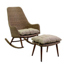 Sedia a Dondolo da Giardino con Poggiapiedi in Polyrattan Tirreno Naturale